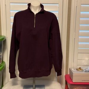 Jerzees Women's Purple Half-Zip Sweatshirt